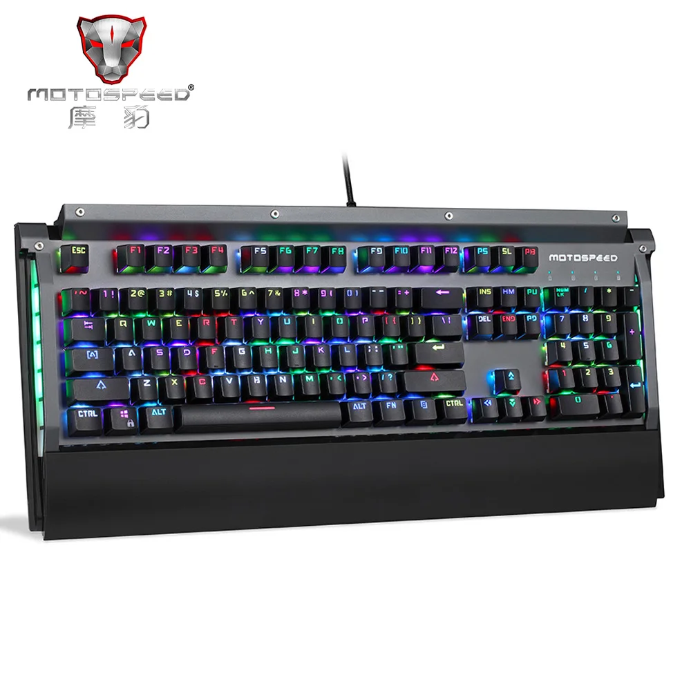 

Motospeed CK98 Mechanical Keyboard Kailh Box Switch 104 keys USB 2.0 Wired 0.1ms Response Speed 1.6m Cable Black