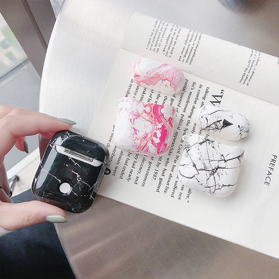 

Marble Hard Shell Earphone Shell For Apple Airpods Protective Case Wireless Bluetooth Headset Hard Case All New Anti-fall Cover