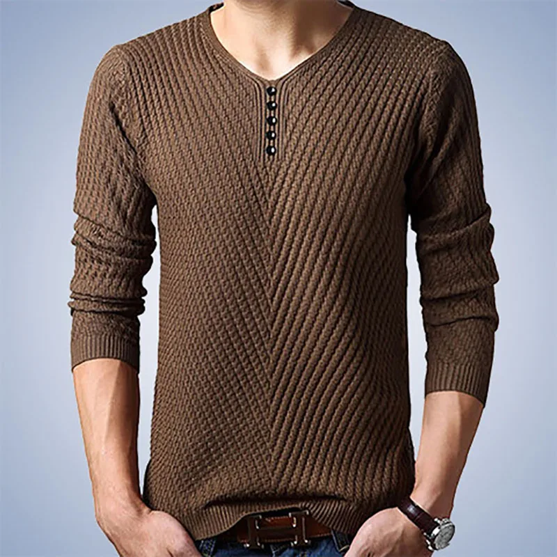 Winter V-Neck Sweater Men Cashmere Pullover Christmas Sweater Mens Knitted Sweaters Pull Homme Jersey Hombre Male Clothes