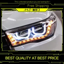 AKD стильный головной фонарь для Toyota Highlander- Highlander V50 светодиодный фонарь DRL H7 D2H Hid опция Angel Eye Bi Xenon луч