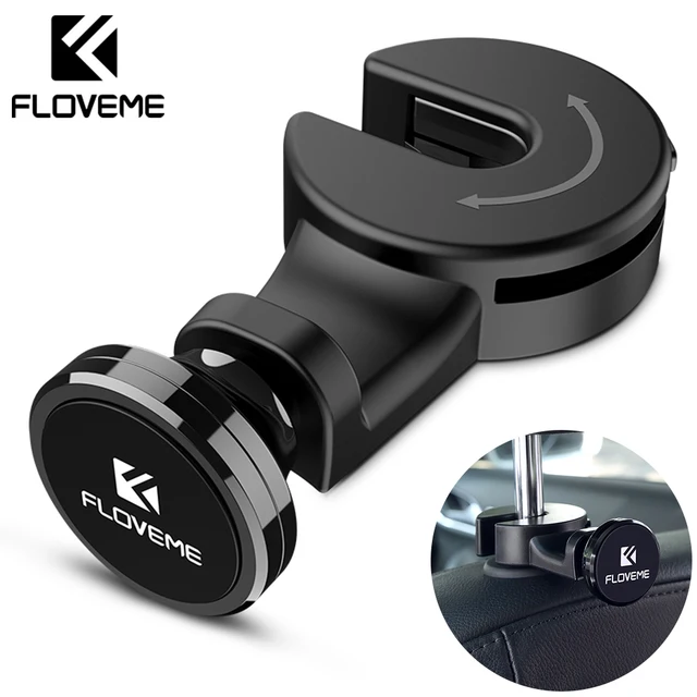 FLOVEME Luxury Magnetic Car Phone Holder Hook Back Seat Headrest Universal For iPhone iPad Magnet Stand Holder Soporte Mount