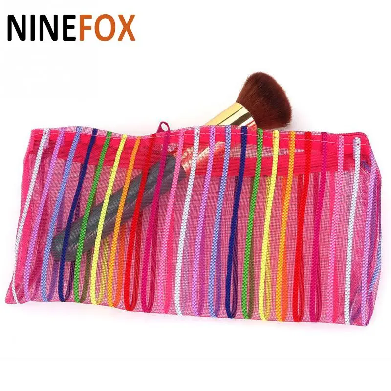

1pcs Cosmetic Bag Lined Nylon Travel Wash Pocket Makeup Bags Dust Proof Multi Function Random Send