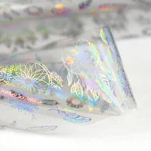 Фольга для ногтей 4*100 см голографическая Лазерная Геометрическая переводная наклейка Catch Dream маникюр Дизайн ногтей украшения Ra