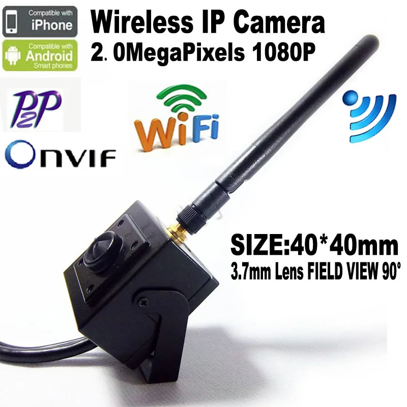 2.0MegaPixels mini wifi IP camera 1080P 3.7mm Lens H.264 Onvif security wifi camera CCTV CAMERA Home Security IP Camera Wireless