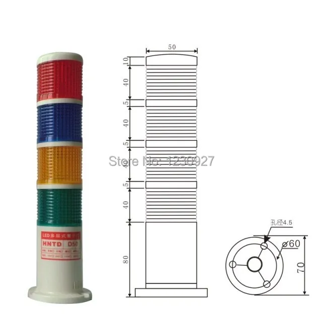 Заводская распродажа TD50 светодиодная сигнальная лампа, Четырехцветная сигнальная лампа, лампа типа бочонка DC24V, звуковая мини-башня, светодиодная сигнальная лампа