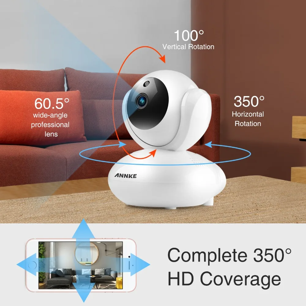 ANNKE EU 720P PTZ домашняя ip камера безопасности Беспроводная смарт с Wi Fi аудио запись