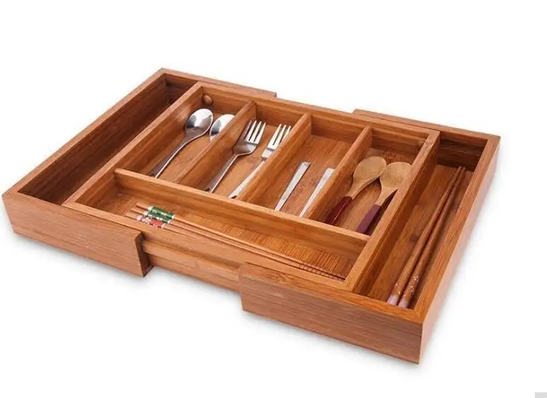  Personalize Bamboo Storage Box for Sundries Wood Tableware Organizer Multi-Use Home Decor Drawer Ki - 32875087178
