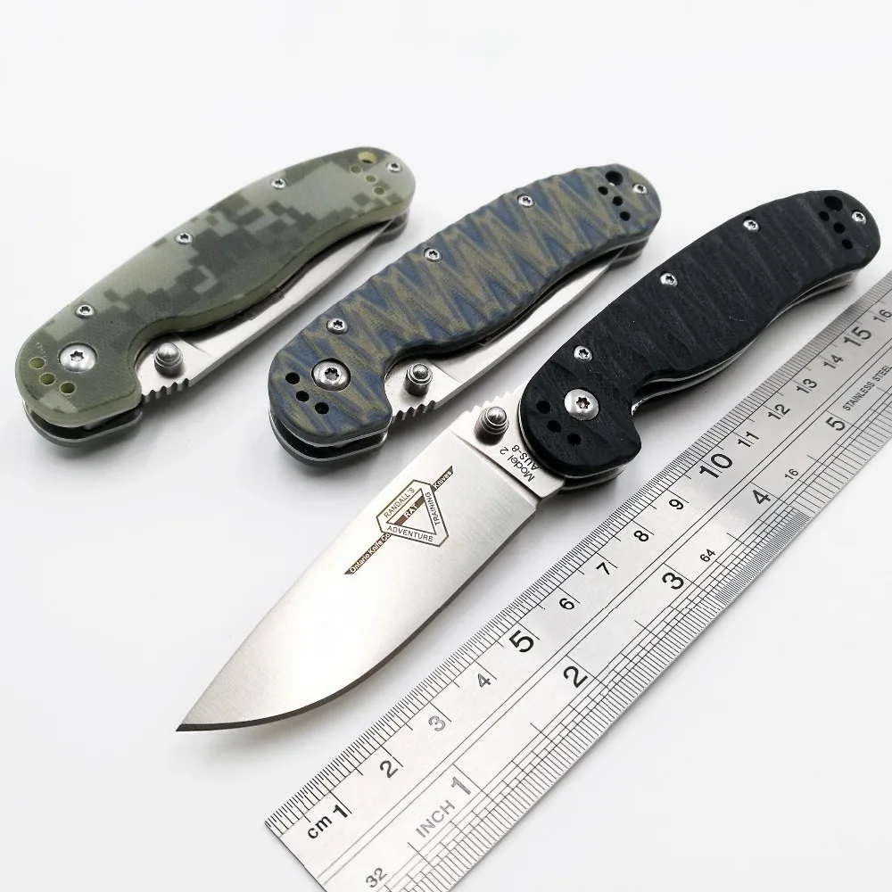 JSSQ RAT Model 2 Folding Knife AUS-8 Blade Tactical Pocket Knife Outdoor Camping EDC Tools Survival Hunting Rescue Knives OEM