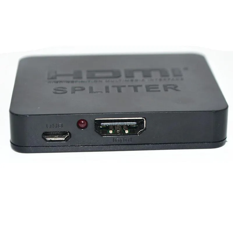 HDCP 4K HDMI split ter Full HD 1080p видео HDMI коммутатор 1X2 split 1 in 2 Out усилитель двойной дисплей для HDTV DVD PS3 Xbox - Цвет: Black