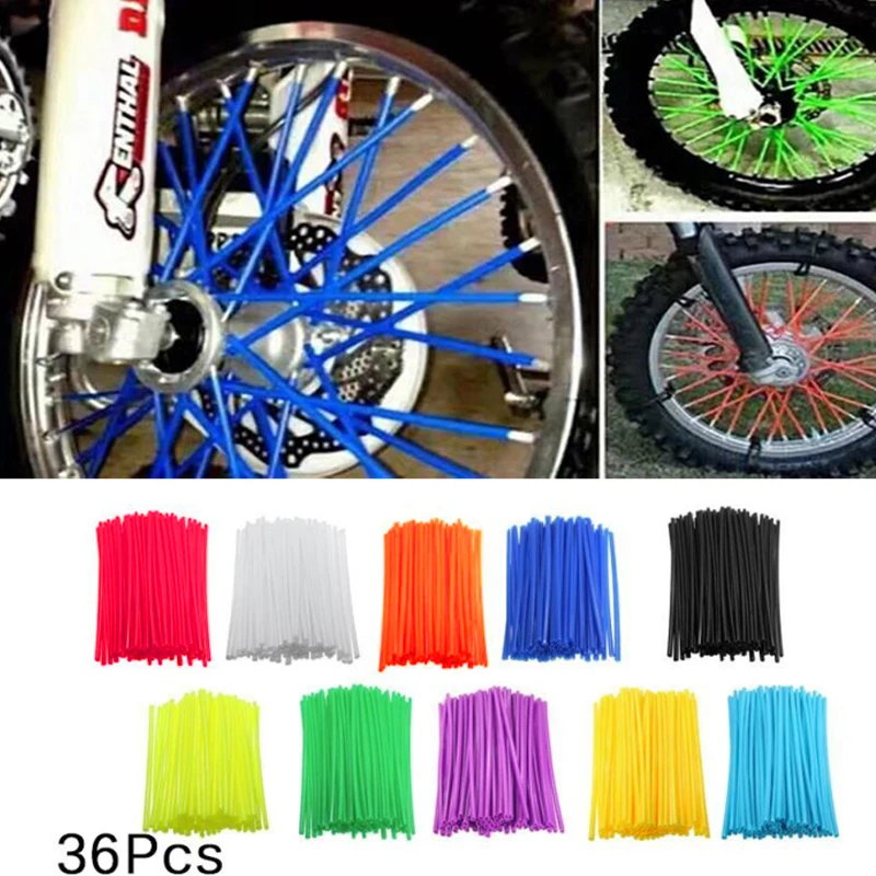 36Pcs Wheel Spoke Cover Motorcycle Dirt Bike Wheel Spoke Covers Wrap