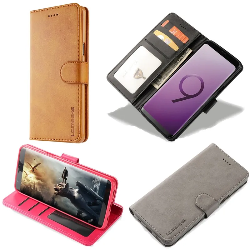 

Fashion Wallet Phone Case For Samsung Galaxy S9 S8 Plus Flip PU Leather+Soft TPU Cover For Samsung S6 S7 Edge Note8 A8 Plus 2018