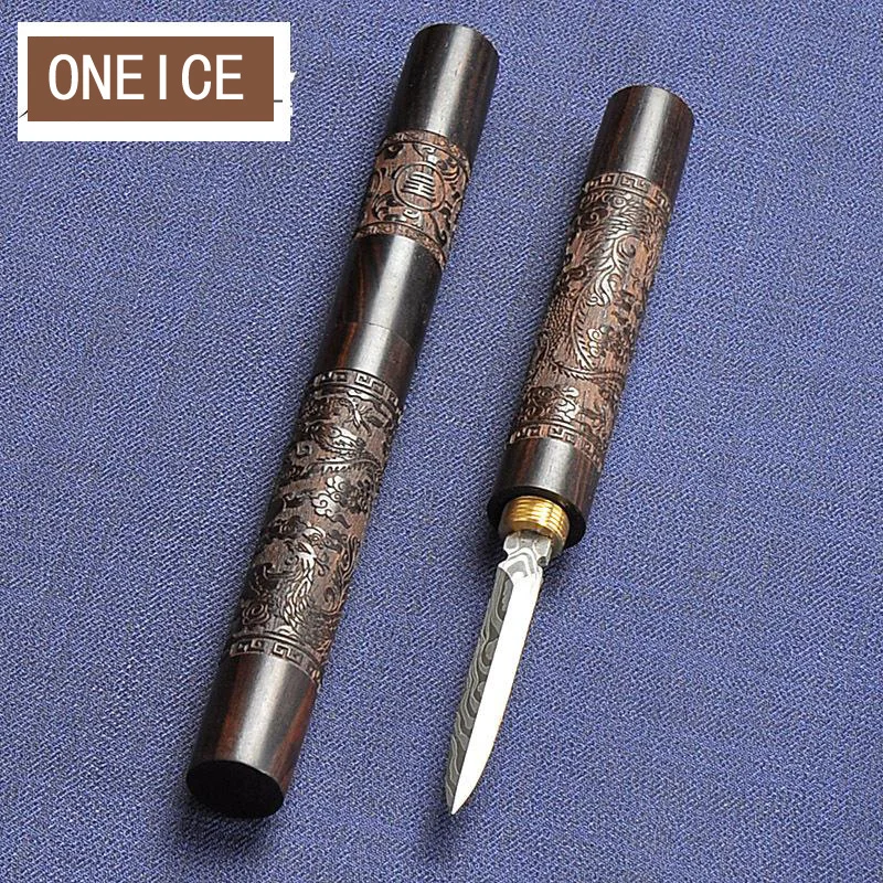Steel Black Tea Needle for Tea Ceremony, Carved Ebony Pu'er Knife Pattern, Spare Parts