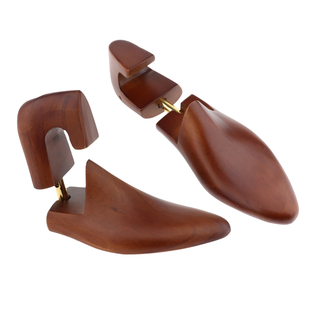 1 Pair Men Practical Flexible Shoe Shapers Former Stretcher Cedar Wood Shoe Trees Adjustable Shapers Collar Stays