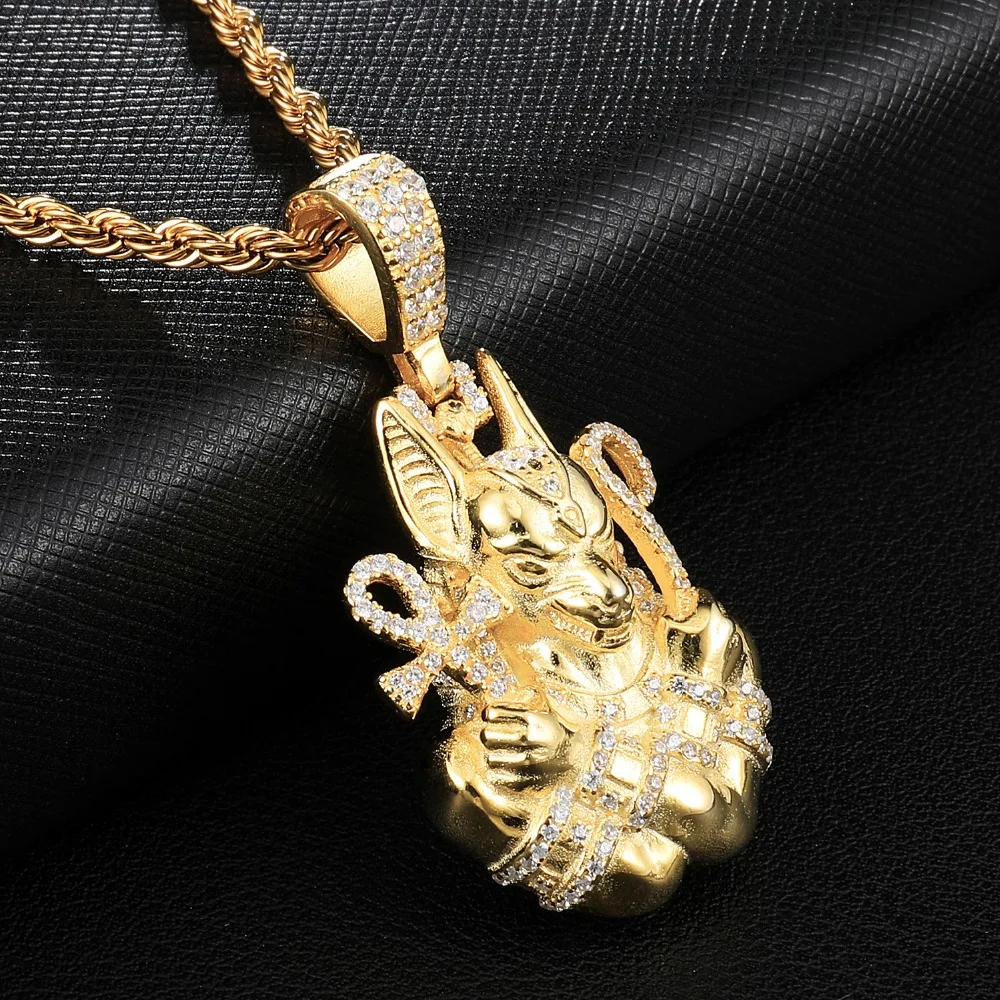 Хип хоп Полный AAA Iced Out Bling кубический циркон медь Египетский АНХ крест подвески и ожерелья для мужчин ювелирные изделия