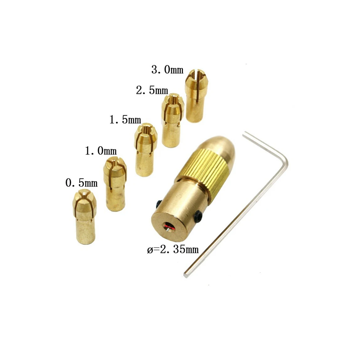 

Best Price 7pcs/Set 0.5-3mm Small Electric Drill Bit Collet Micro Twist Drill Chuck Set