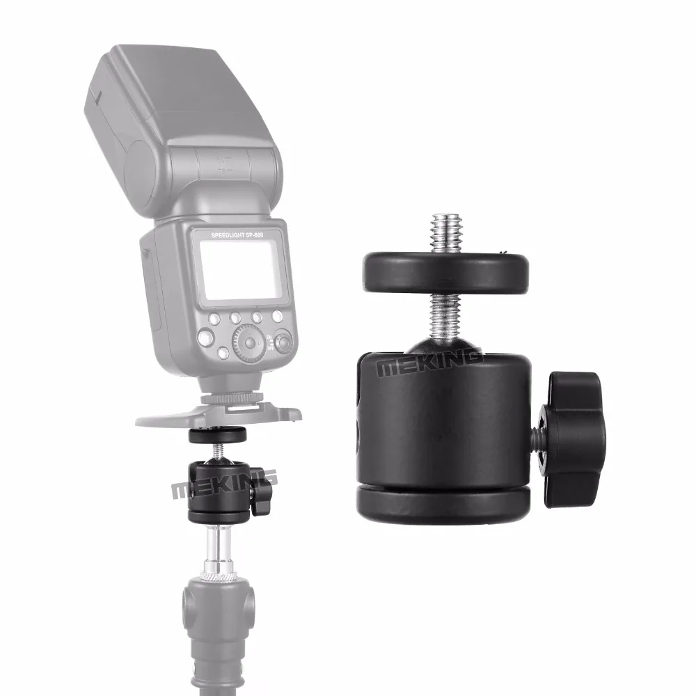 

Meking mini camera tripod flash head ball adapter with 1/4" to 3/8" adapter 360 degree rotation fit all Camera