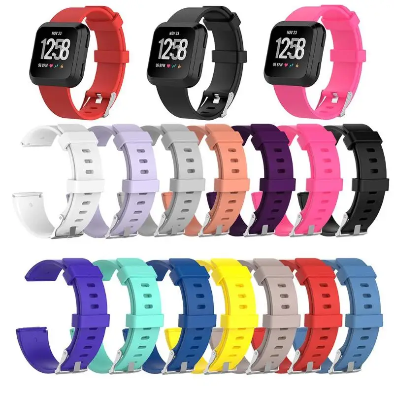 Для Fitbit Versa красочные взрослые Смарт-часы Мягкие силиконовые сменные спортивные