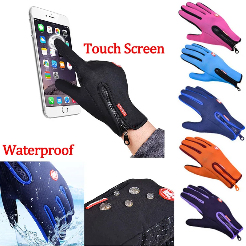 

Motorcycle Touch Screen Heated Leather Hand Gloves Winter Racing Windproof Waterproof Warm Unisex Man Women Anti-slip Glove