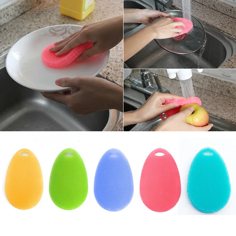 

Hoomall Cleaner Kitchen Cleaning Antibacterial Tool Kitchen Tools Silicone Dish Washing Sponge Scrubber Soft Cleaning Brush