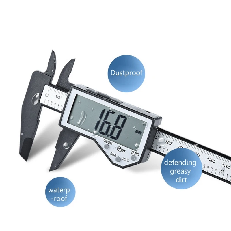 

Free delivery Digital Caliper Waterproof IP54 Large LCD Screen Carbon Fiber Vernier 0-150mm 6