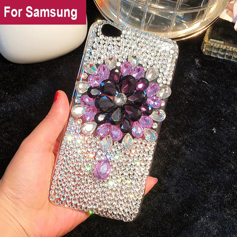 For Samsung Galaxy S5 S6 S7 Edge S8 S9 S10E S10 Plus S20 Ultra Note 5 8 9 10 Lite Full Diamond Cover Phone Big Rhinestone Case |