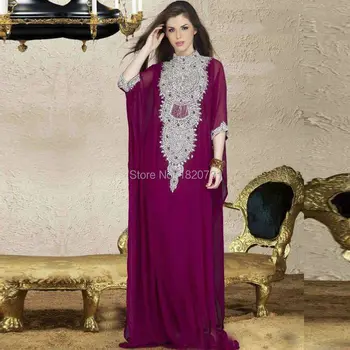 

2020 Arabic Fashion Evening Dresses For Muslim Saudi Arabian Kaftan Dubai Luxury Womens Cheap Crystals Sequins Purple