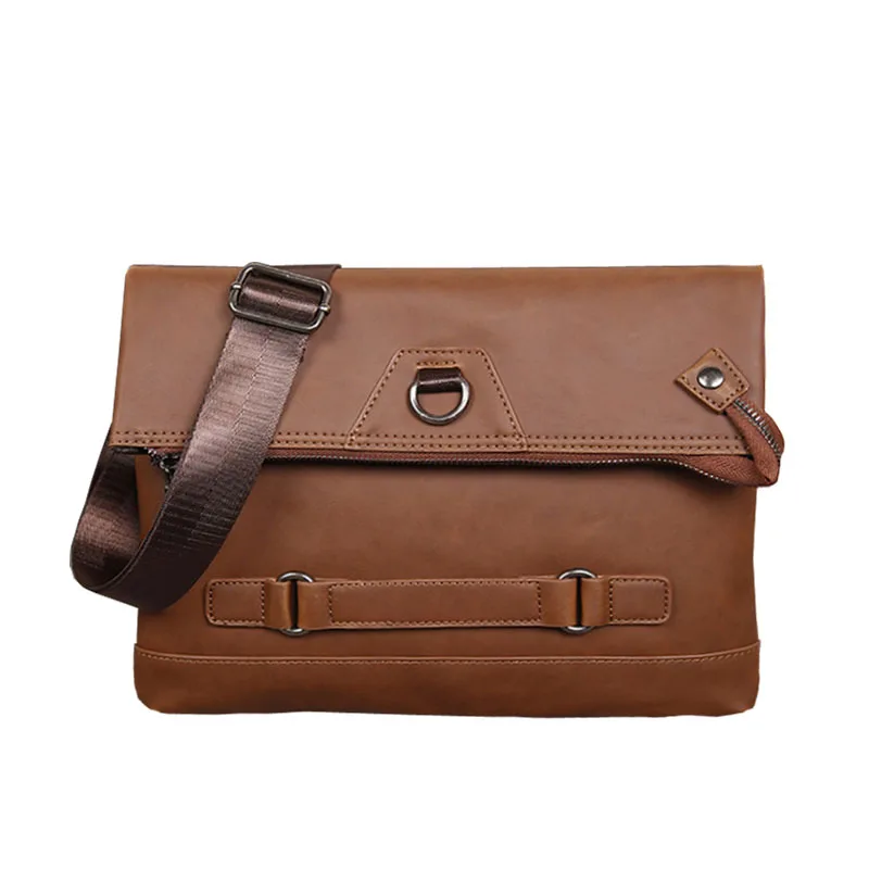 

2017 new men's handbag soft side PU folding envelope bag men business diagonal shoulder bag