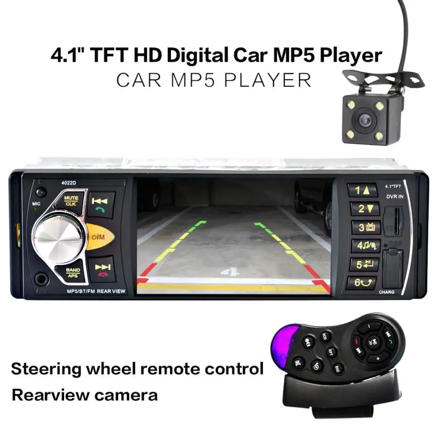 Автомобильный MP5 плеер Bluetooth руль пульт дистанционного управления 12 в автомобильный Vedio радио 4 дюйма экран дропшиппинг jul27