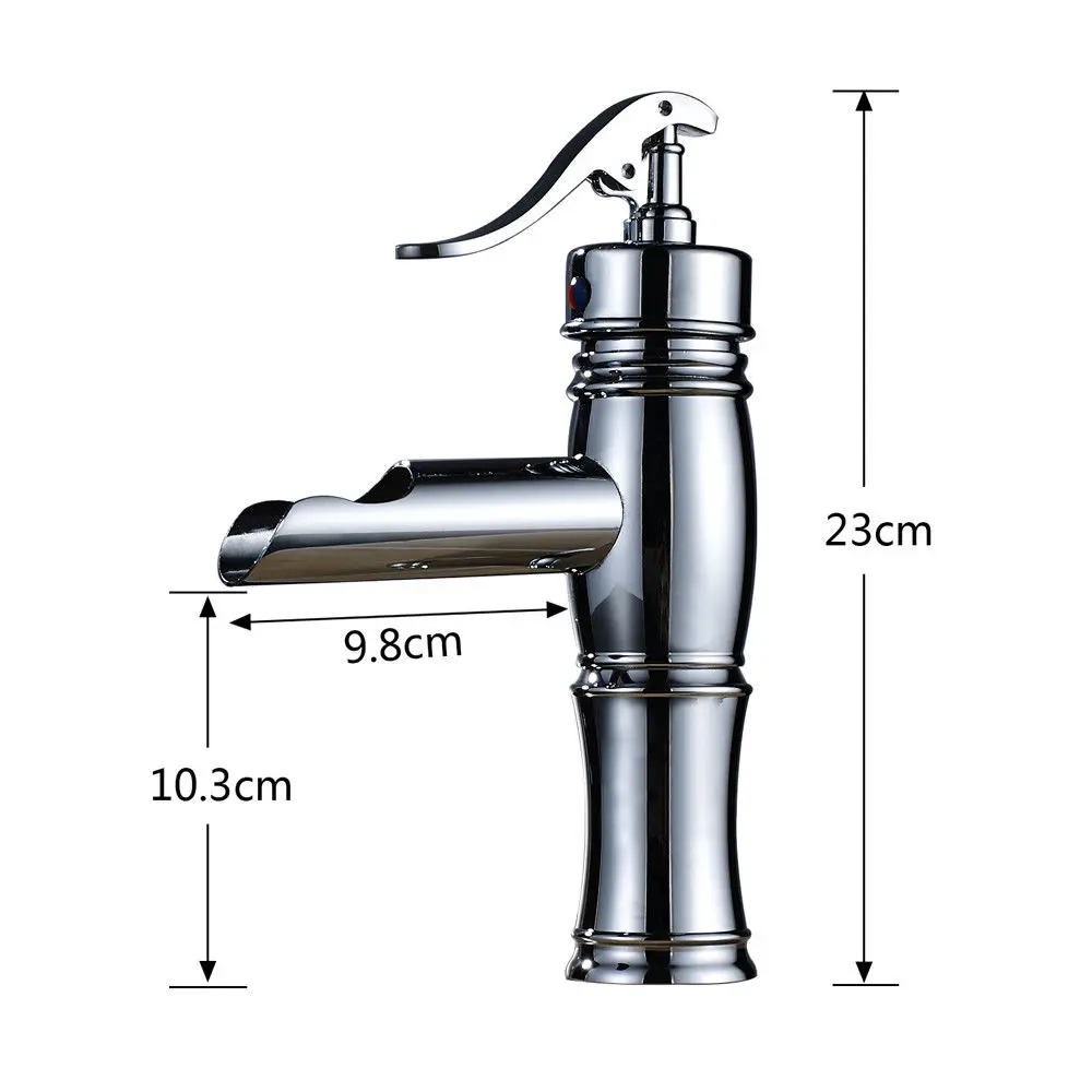 Chrome Finish Waterfall Spout Basin Faucet Single Handle Hole Bathroom Vanity Sink Faucet Basin Mixer Tap Chrome Finish Waterfall Spout Basin Faucet Single Handle Hole Bathroom Vanity Sink Faucet Basin Mixer Tap