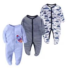 Комбинезоны для маленьких мальчиков и девочек, одежда из хлопка, весенне-Осенние Комбинезоны с длинными рукавами для младенцев, пижамы для новорожденных, Roupas, одежда