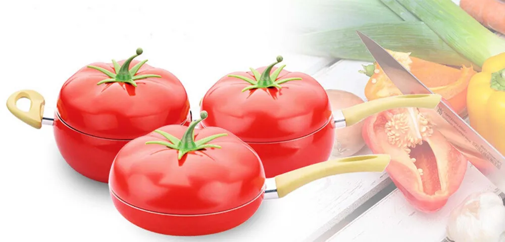 Мода 3в1 овощи моделирование антипригарная Кастрюля прекрасный стиль горшочек в форме помидора кухонная посуда кухонный супница для приготовления пищи
