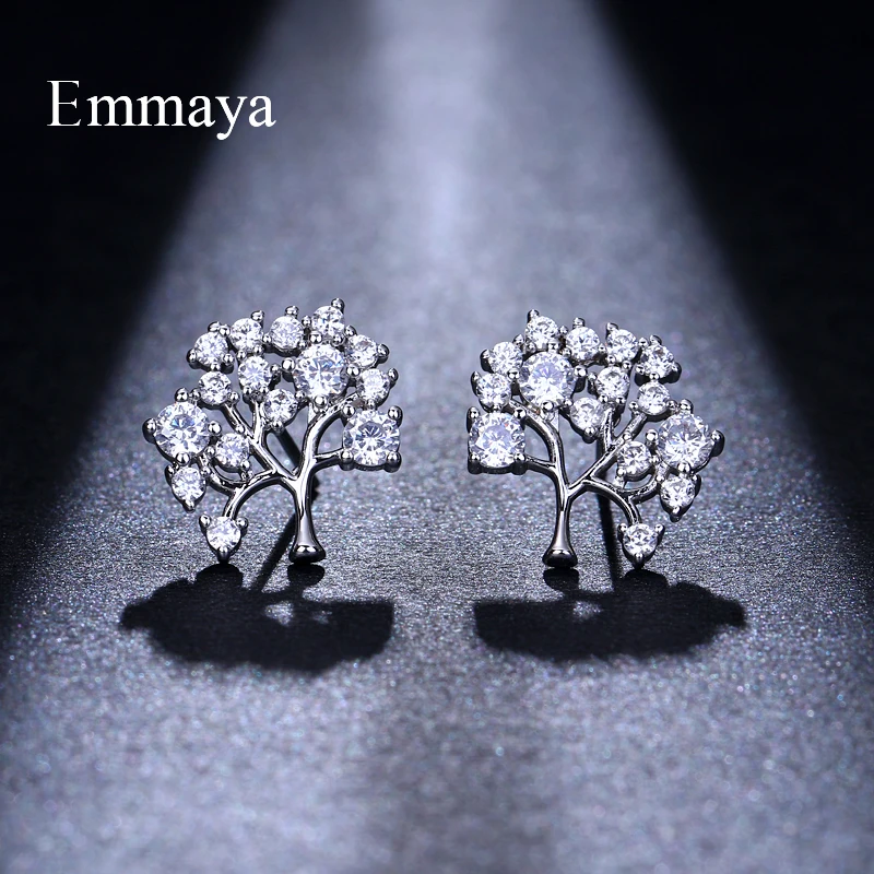 Серьги Emmaya с фианитами женские простые элегантные ювелирные украшения в форме