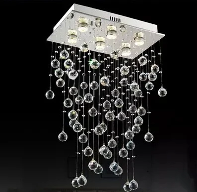 

Led Chandelier Luxury Modern K9 Crystal,Bulb Included 6 Lights,GU10,For Foyer,Living Room,Bulb Included,80*30*50CM