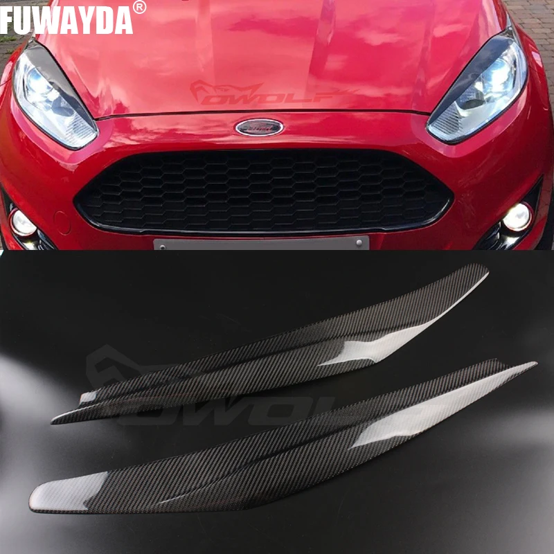 FUWAYDA 2Pcs High Quality Real Carbon Fiber decoration Headlights
