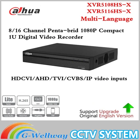 Dahua Multi-Язык DVR XVR5108HS-X XVR5116HS-X 8ch 16ch до 6MP H.265 +/H.265Smart Поиск Цифровой Видео Регистраторы