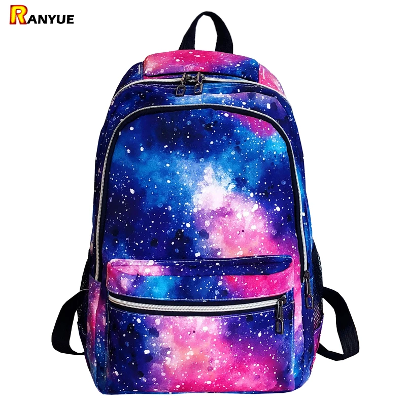

star Universe Space backpack waterproof canvas daypack women school bags for teenage girls large capacity backpacks travel bags
