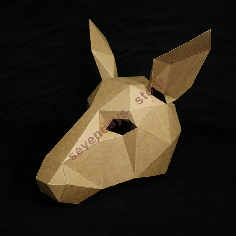 Horse Mask Headset Paper Pattern Diy Handmade Material
