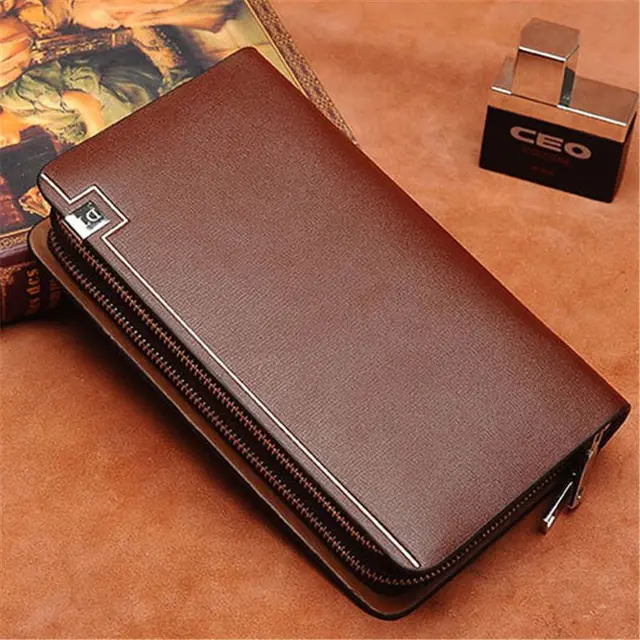 M49 Famous Designer Brand High Quality Men Wallet Double Zipper High ...