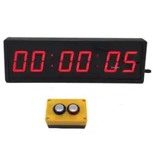 BTBSIGN светодиодные часы с функцией обратного Отсчета Секундомер с проводной переключатель и дистанционные спортивные гоночные часы-Секундомер 2,3 дюйма красный