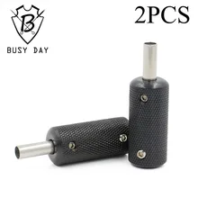 2шт Татуировка ручка 22 мм алюминиевая противоскользящая татуировочная машина пистолет ручка черная ручка задний стержень поставка Tg-217