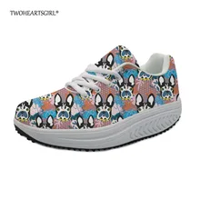 Twoheartsgirl/Милая обувь для похудения с абстрактным рисунком щенок; дизайнерская женская обувь на платформе; классическая обувь для танцев