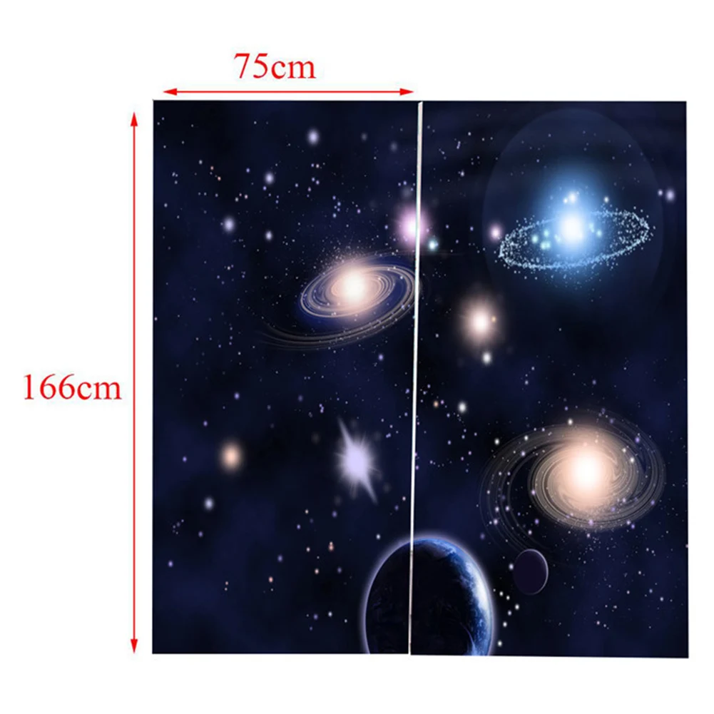 2шт 75x166 см Космос планета светильник Блокировка полиэстер окно занавеска для балкона патио украшения