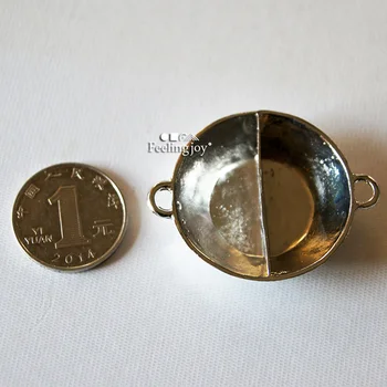 

Mini toy house simulation Model Decoration props Fun simulation of metal mandarin duck hot pot