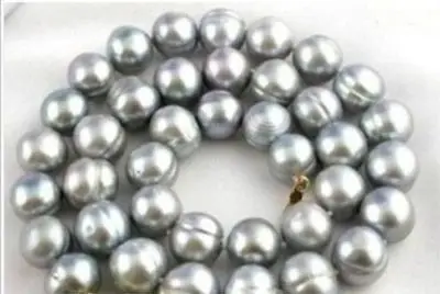 

DD Wholesale FREE SHIPPING HOT 18inch AAA+ 11-12MM South Sea gray Baroque Pearl Necklace