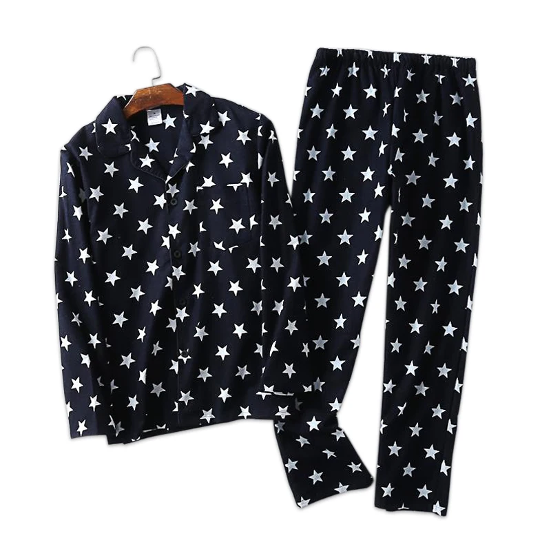 Price 100% cotton Sexy stars pajamas sets men sleepwear autumn winter male pyjamas pijama hombre mens cute cartoon pajamas sets