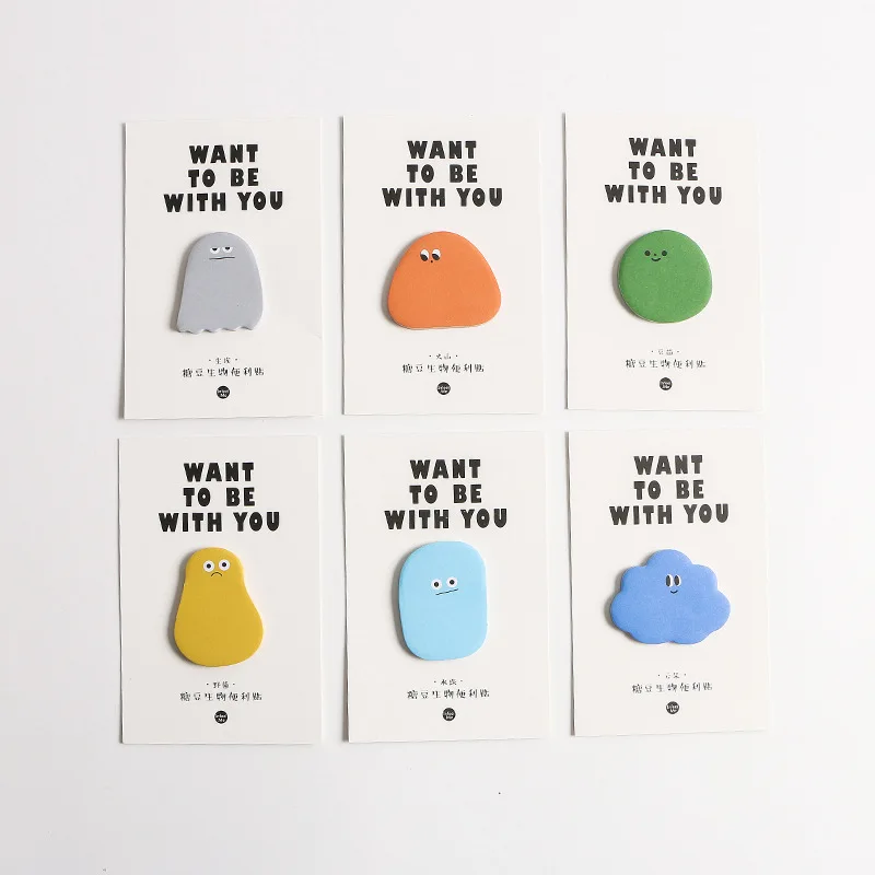 

6 pcs Sugar bean sticky note Cartoon candy cloud post memo pad planner stickers Bookmark Stationery Office School supplies A6125