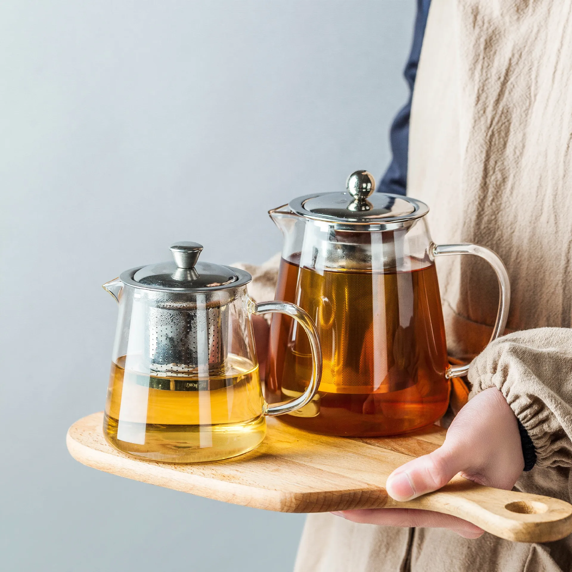 

High Quality Large Capacity 1.5L Tea Pot Heat Resistant Thick Glass Black Tea Container with Infuser Scented Tea Drawing