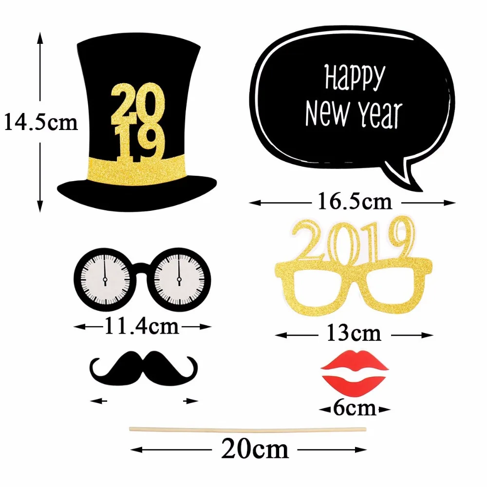 Lincaier Selamat Tahun Baru 2019 Photo Booth Alat Peraga Pesta Malam