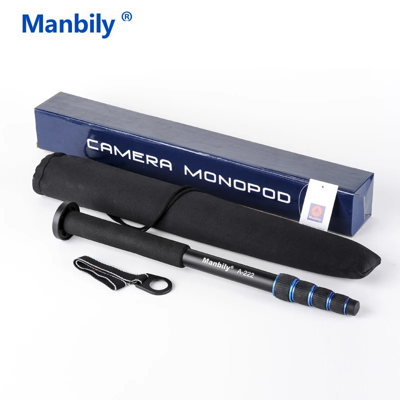 

Manbily A222 Monopod 1650mm Alumninum Camera Flip Lock w/3 Legs Base Tripod For Canon Nikon DSLR Phone iphone 8 plus Support