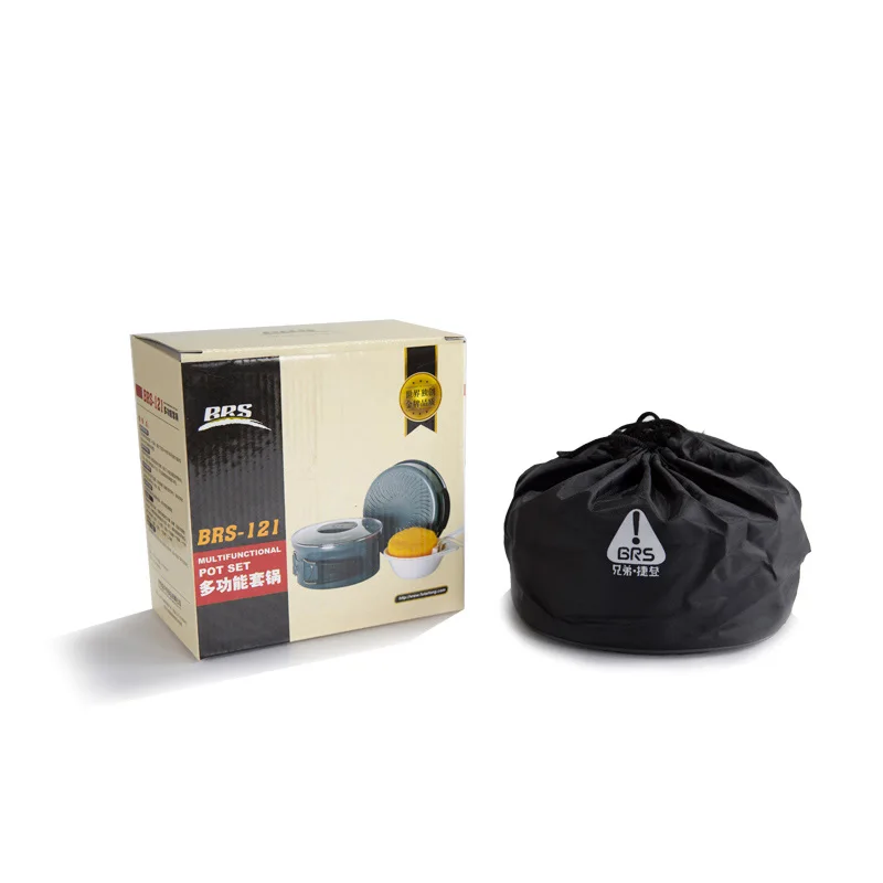 Para 2 personas aleación de aluminio al aire libre camping utensilios de cocina juego de vajilla Multi-función juego de macetas de Camping envío gratis BRS-121